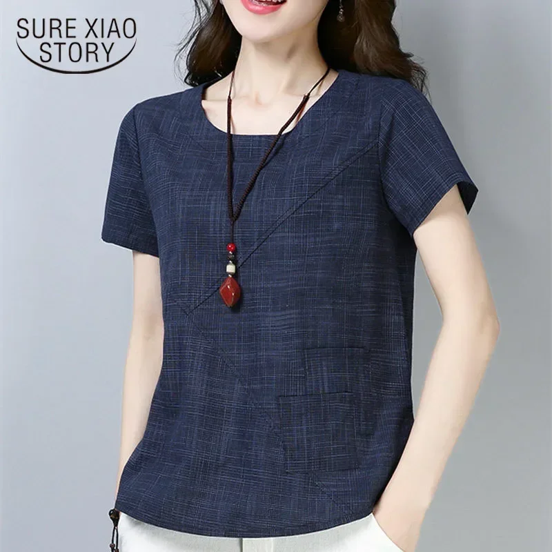 Women's Summer Blouses Vintage Linen Cotton Women Tops Blouses Short Sleeve Women Shirts Women Loose Clothing Blusas 2127
Women's Summer Blouses Vintage Linen Cotton Women Tops Blouses Short Sleeve Women Shirts Women Loose Clothing Blusas 2127