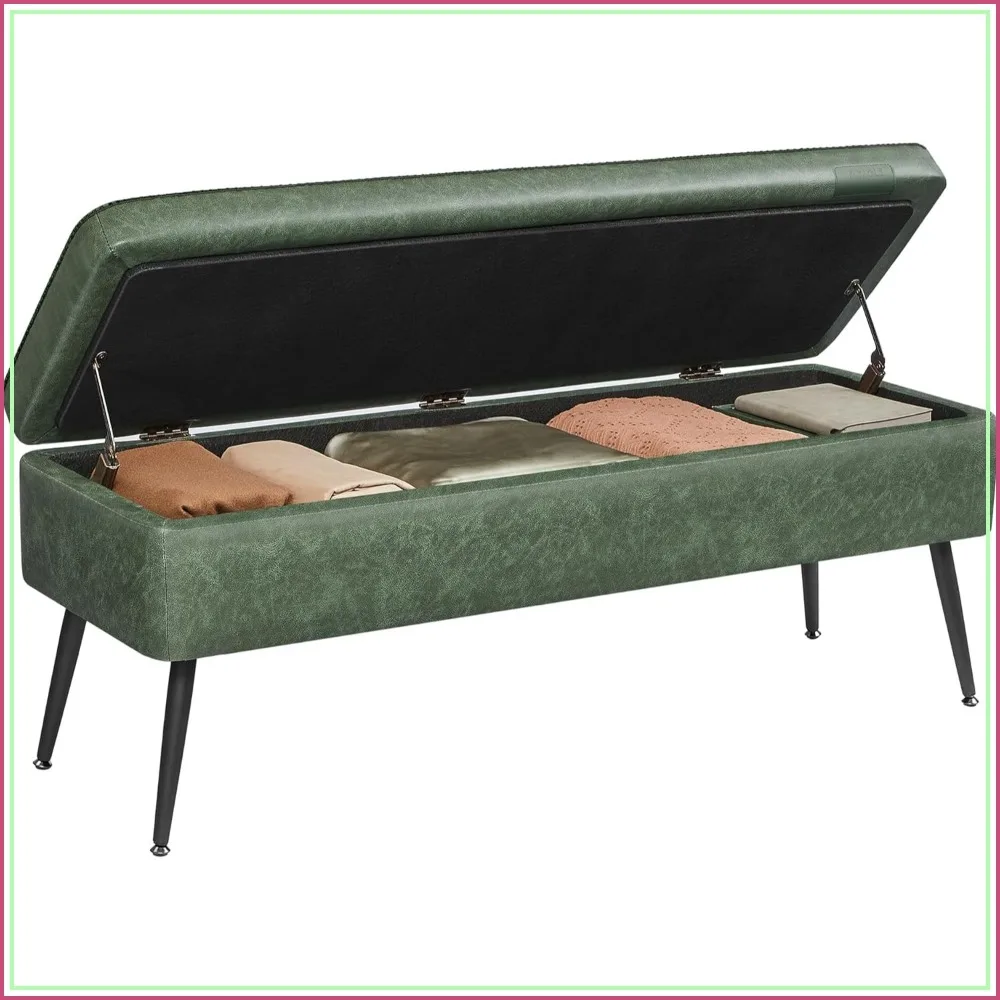 Storage Ottoman Bench, 15 Gallons, Entryway Bedroom Bench, Synthetic Leather, Mid-Century Modern, Safety Hinges, Loads 660 lb
Storage Ottoman Bench, 15 Gallons, Entryway Bedroom Bench, Synthetic Leather, Mid-Century Modern, Safety Hinges, Loads 660 lb