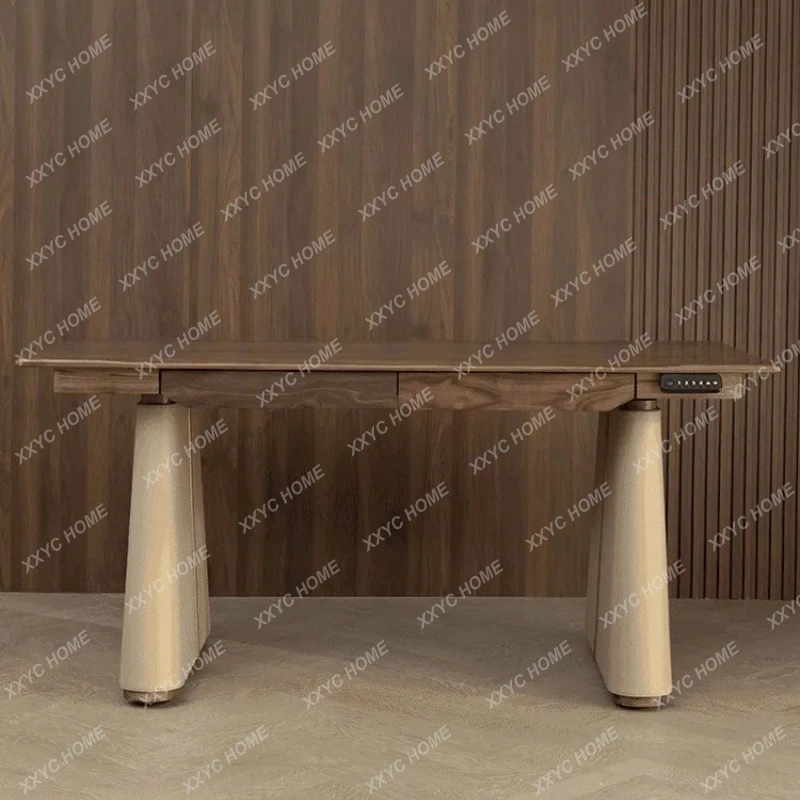 Q Black walnut leather electric lifting solid wood desk computer home office writing desk
Q Black walnut leather electric lifting solid wood desk computer home office writing desk