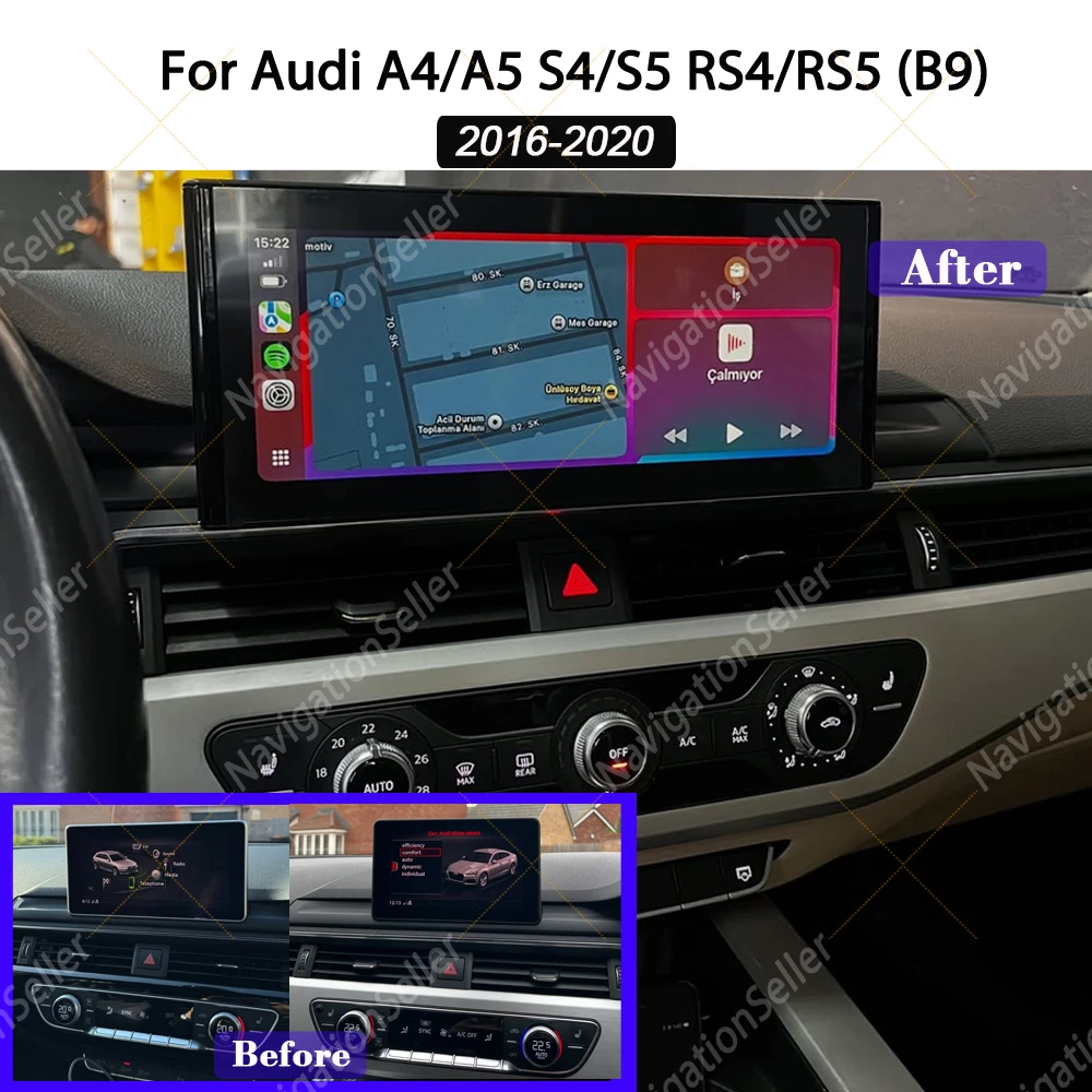 10.25" Android Screen For Audi A4 A5 S4 S5 RS4 RS5 B9 MIB2 Apple CarPlay Auto Radio Multimedia Player Audio Video Head Unit RHD
10.25" Android Screen For Audi A4 A5 S4 S5 RS4 RS5 B9 MIB2 Apple CarPlay Auto Radio Multimedia Player Audio Video Head Unit RHD