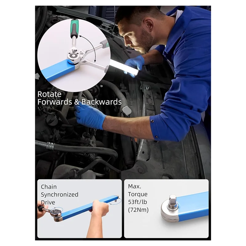 A78U-Offset Extension Wrench, Includes 1/2, 3/8 And 1/4In Square Drive Adapters,1/4In Socket,1/4In And 1/2In Ratchet Adapters
A78U-Offset Extension Wrench, Includes 1/2, 3/8 And 1/4In Square Drive Adapters,1/4In Socket,1/4In And 1/2In Ratchet Adapters
