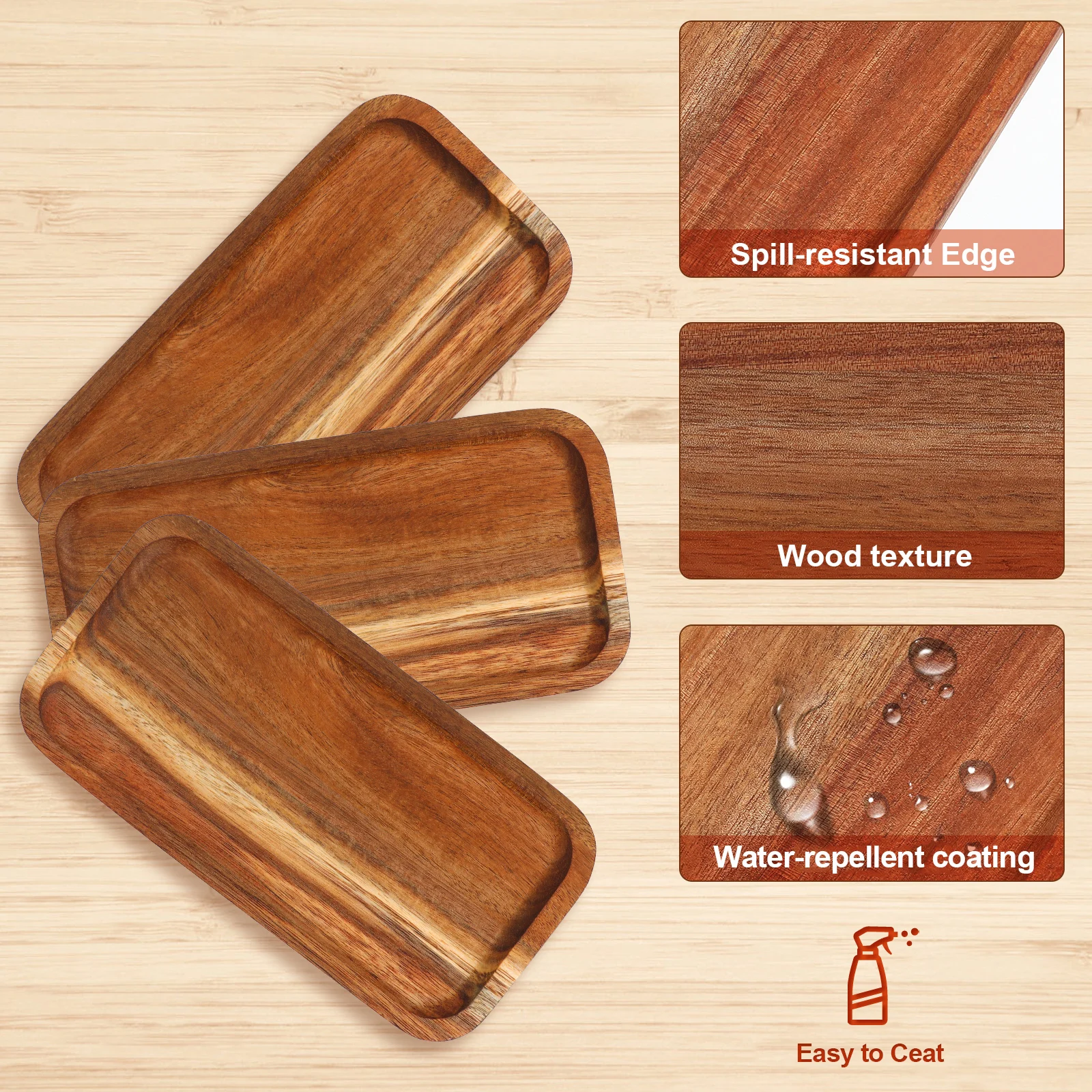 3pcs Wood Tray 20x10x1 5cm Food Serving Platters Party Plates Japanese Style Elegant Natural Grain Decorative
3pcs Wood Tray 20x10x1 5cm Food Serving Platters Party Plates Japanese Style Elegant Natural Grain Decorative