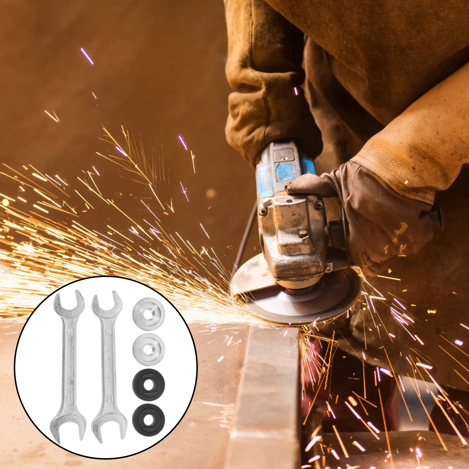 2Sets Sturdy Angle Nut Set Grinding Blades Fixing Kit Durable Lock Nut Kit Pressure Plate Wrench Grinding Blades Accessories
2Sets Sturdy Angle Nut Set Grinding Blades Fixing Kit Durable Lock Nut Kit Pressure Plate Wrench Grinding Blades Accessories