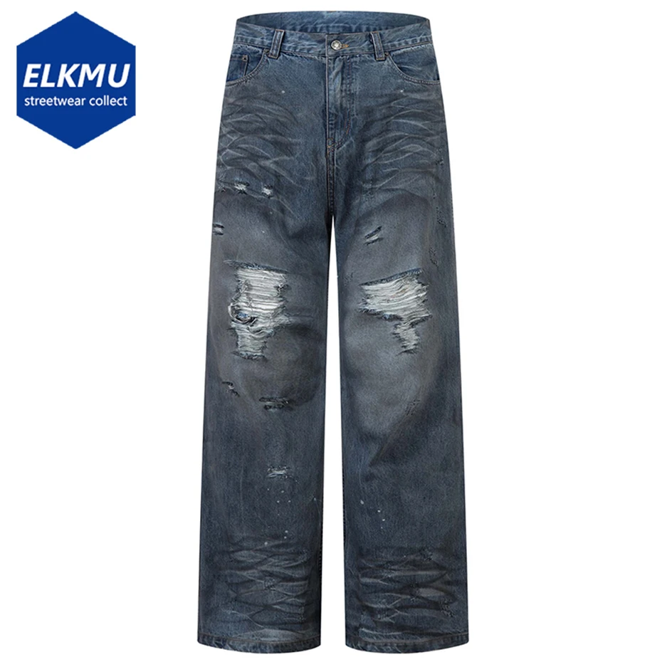 Vintage Ripped Jeans Men's Streetwear Harajuku Hip Hop Jeans Loose Casual Straight Denim Pants
Vintage Ripped Jeans Men's Streetwear Harajuku Hip Hop Jeans Loose Casual Straight Denim Pants
