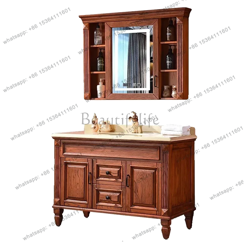 American washbasin cabinet combination floor-standing bathroom cabinet solid wood bathroom washbasin
American washbasin cabinet combination floor-standing bathroom cabinet solid wood bathroom washbasin