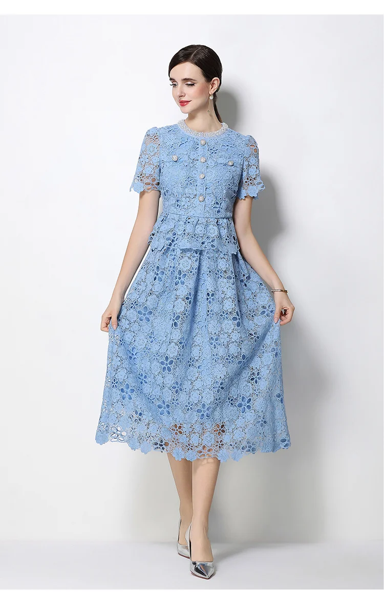 Elegant Long Lace Hollow out Office Lady Work Wear Women's 2 Piece Sets Embroidery Hook Top Pencil Midi Skirt Suits
Elegant Long Lace Hollow out Office Lady Work Wear Women's 2 Piece Sets Embroidery Hook Top Pencil Midi Skirt Suits