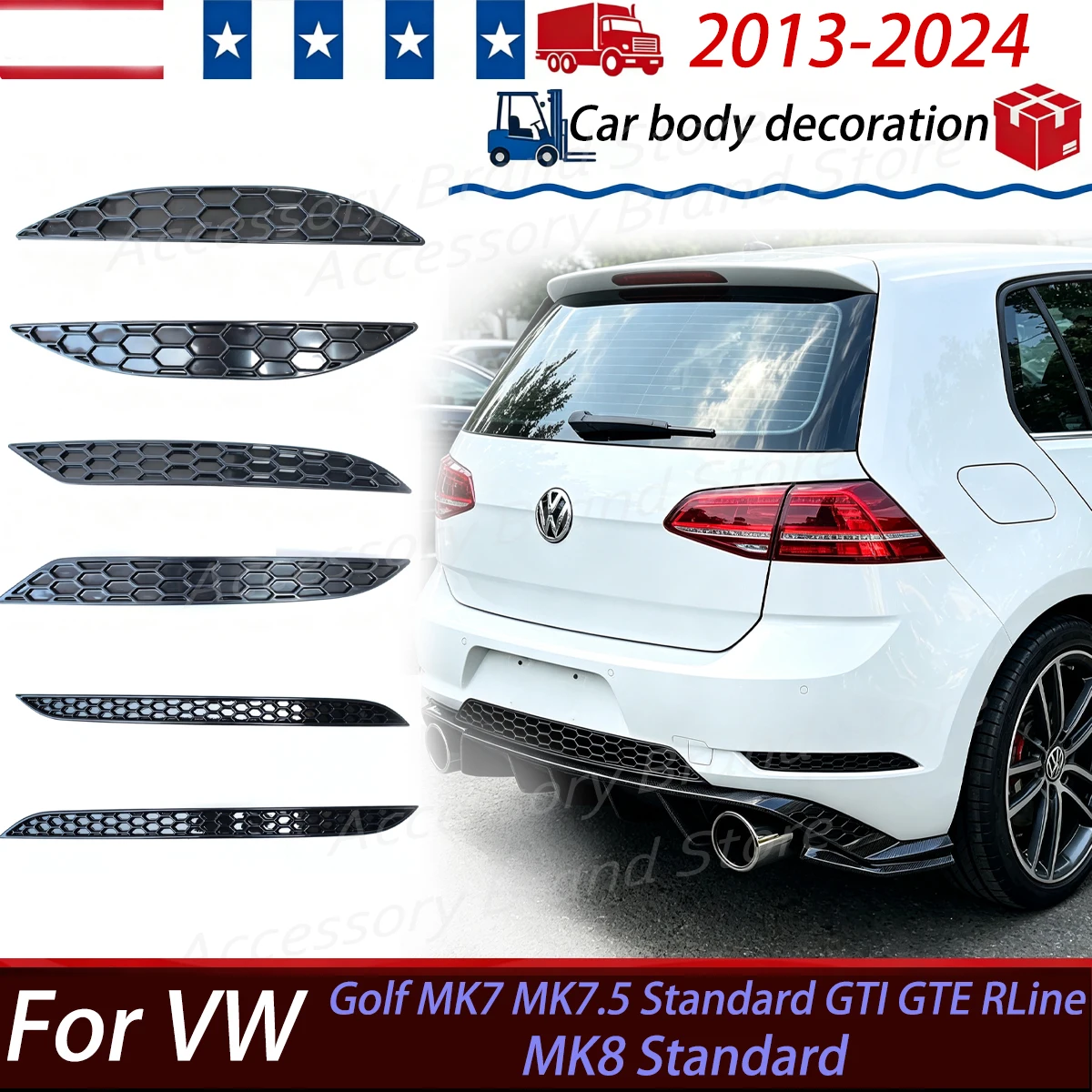 Rear Bumper Reflector for Volkswagen Golf MK7 MK7.5 Standard GTI GTE RLine 2013-2019 MK8 Standard 2021-2024 Honeycomb Decorative
Rear Bumper Reflector for Volkswagen Golf MK7 MK7.5 Standard GTI GTE RLine 2013-2019 MK8 Standard 2021-2024 Honeycomb Decorative