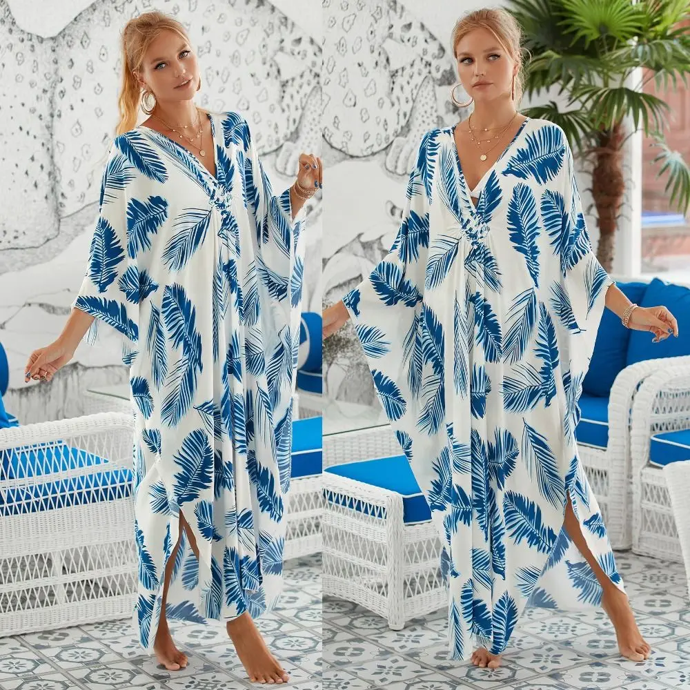 Fashion Boho Bikini Cover-ups Oversized Open Front Loose Maxi Dress Leaves Print Sunscreen Shawl For Women
Fashion Boho Bikini Cover-ups Oversized Open Front Loose Maxi Dress Leaves Print Sunscreen Shawl For Women