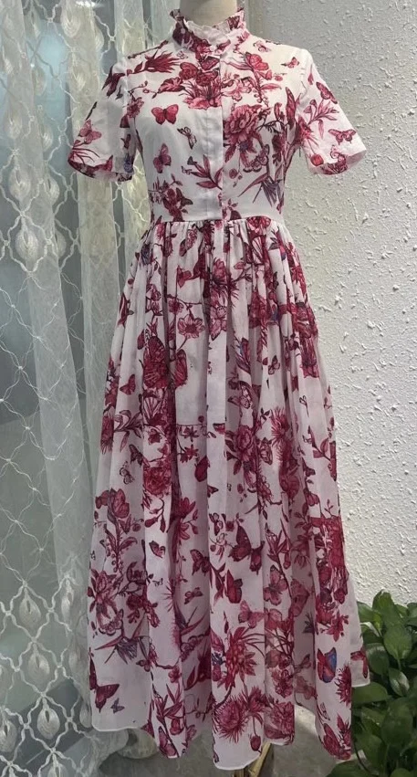 New fashion nice New arrival 100% cotton floral butterfly print dress for women female
New fashion nice New arrival 100% cotton floral butterfly print dress for women female