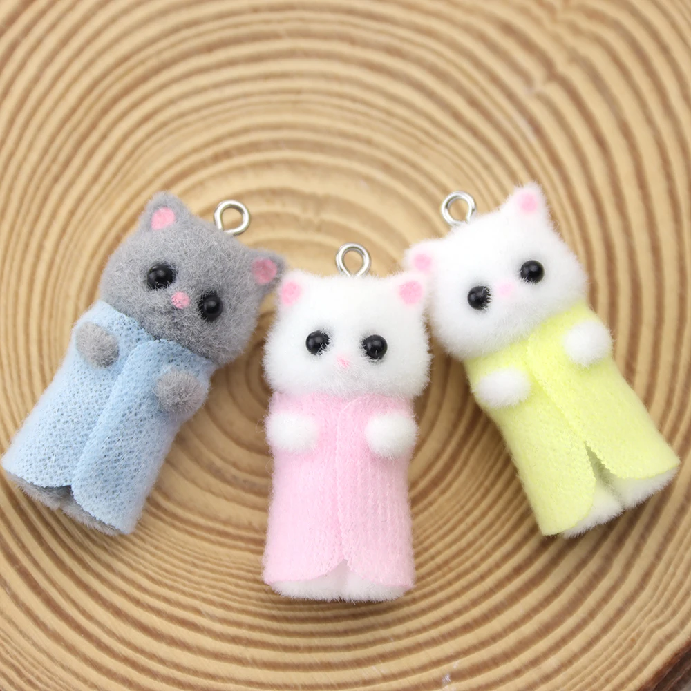 30Pcs 3D Cute Flocking Resin Cat Charms Animal Kitten Pendant for Bracelet Necklace Earrings Making DIY Jewelry Accessories
30Pcs 3D Cute Flocking Resin Cat Charms Animal Kitten Pendant for Bracelet Necklace Earrings Making DIY Jewelry Accessories
