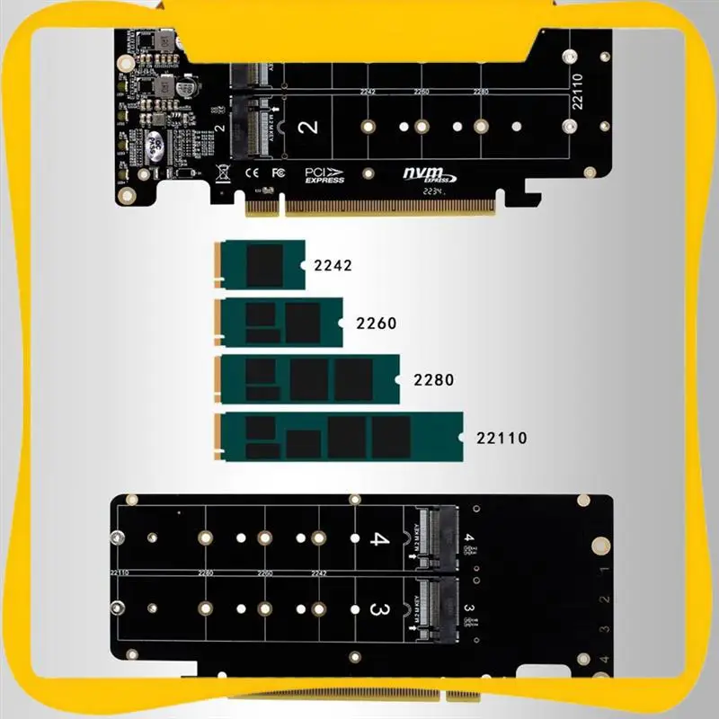 PCIE 4.0 Dual-Disk Pciex16 To M.2 M-Key NVME SSD-карта расширения, поддержка 4 Nvme M.2 M Key 2280 SSD
PCIE 4.0 Dual-Disk Pciex16 To M.2 M-Key NVME SSD-карта расширения, поддержка 4 Nvme M.2 M Key 2280 SSD