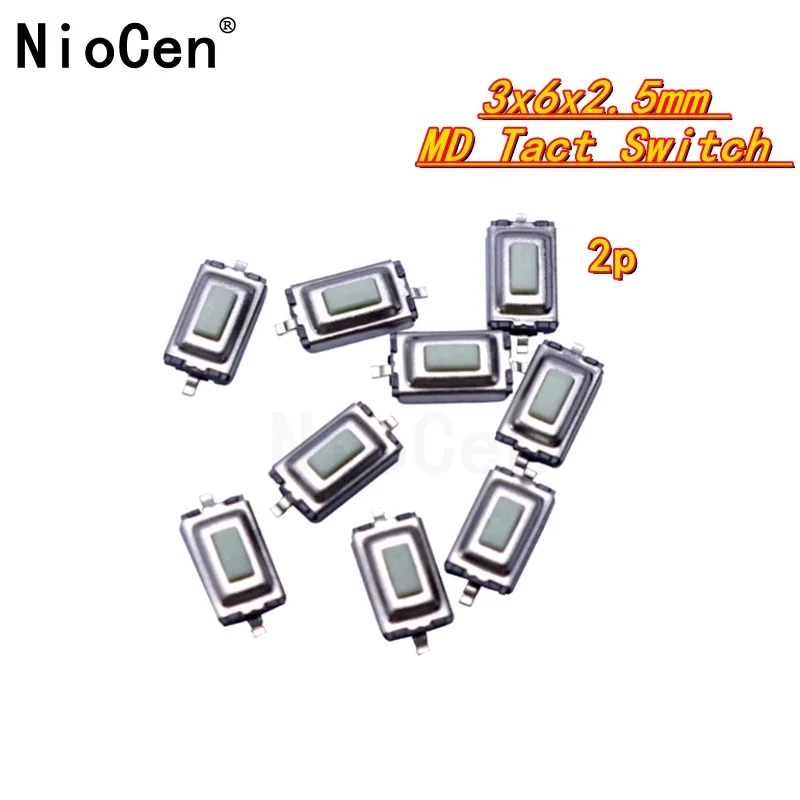 (100pcs/lot) 3x6x2.5mm SMD Tact Switch 2 pins micro / button switch momentary typ
(100pcs/lot) 3x6x2.5mm SMD Tact Switch 2 pins micro / button switch momentary typ