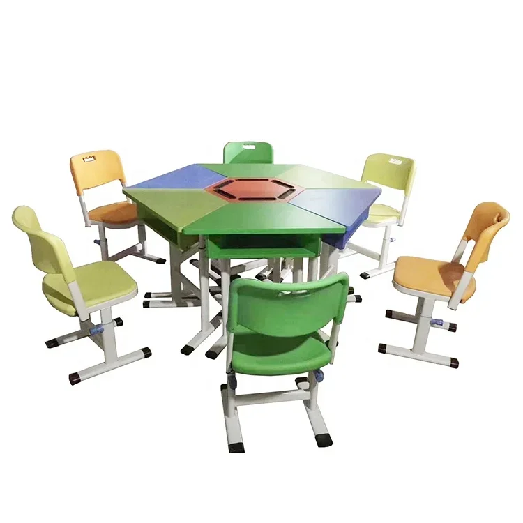 2026 Kindergarten learning table school desk hexagonal combination table
2026 Kindergarten learning table school desk hexagonal combination table
