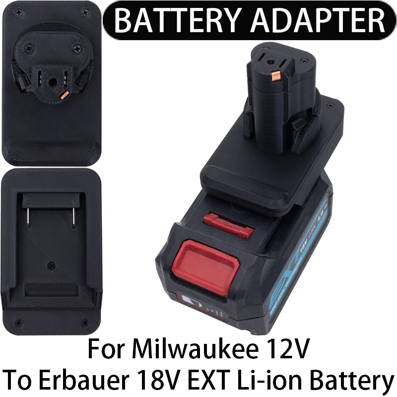 Battery Adapter/Converter for Milwaukee 12V Li-Ion tools to Erbauer 20V EXT Li-Ion Battery Adapter Power Tool Accessory
Battery Adapter/Converter for Milwaukee 12V Li-Ion tools to Erbauer 20V EXT Li-Ion Battery Adapter Power Tool Accessory