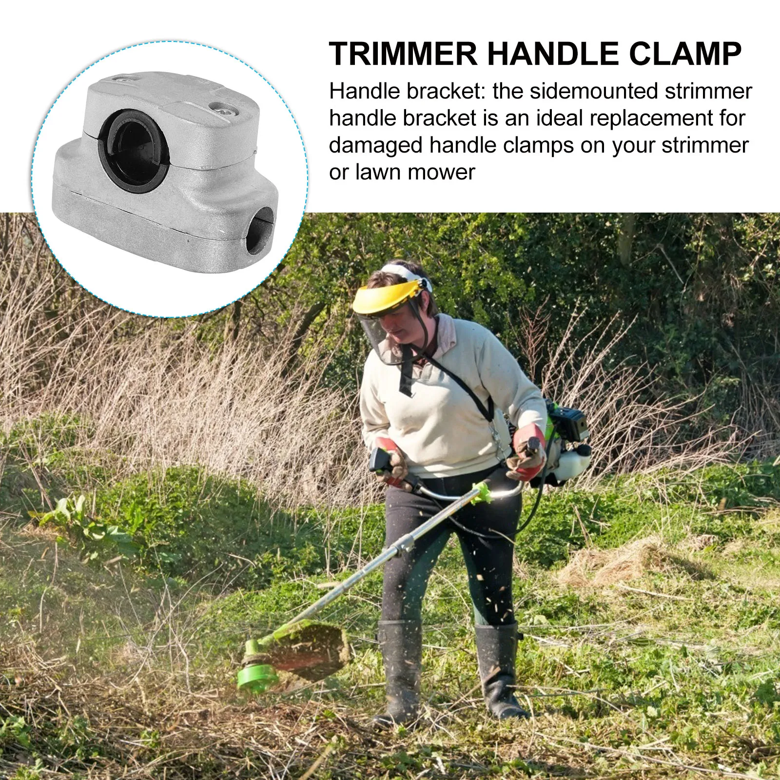 Strimmer Handle Bracket for 26mm 28mm Trimmer Lawn Mower Shock Absorption Durable Material Easy Installation Gardening Tools
Strimmer Handle Bracket for 26mm 28mm Trimmer Lawn Mower Shock Absorption Durable Material Easy Installation Gardening Tools