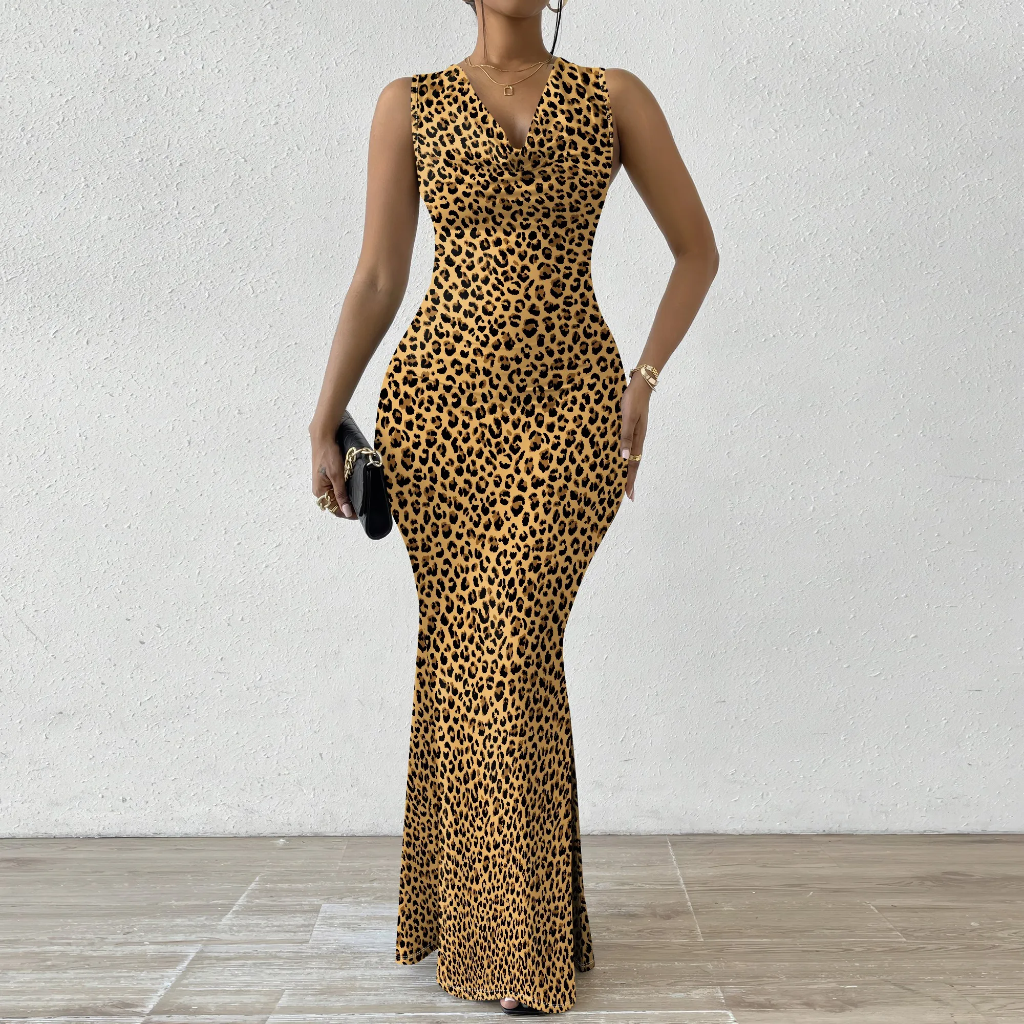 Leopard Print Maxi Dress Women's Sleeveless V-Neck Bodycon Dress - XS-2XL Chic Casual or Party Wear
Leopard Print Maxi Dress Women's Sleeveless V-Neck Bodycon Dress - XS-2XL Chic Casual or Party Wear
