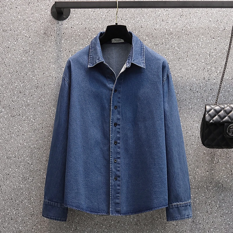 Plus Size Jean Denim Shirt Women Loose 2022 Spring Casual Designer Solid Single Breasted Outwear Long Sleeve Blouse Big Tops
Plus Size Jean Denim Shirt Women Loose 2022 Spring Casual Designer Solid Single Breasted Outwear Long Sleeve Blouse Big Tops