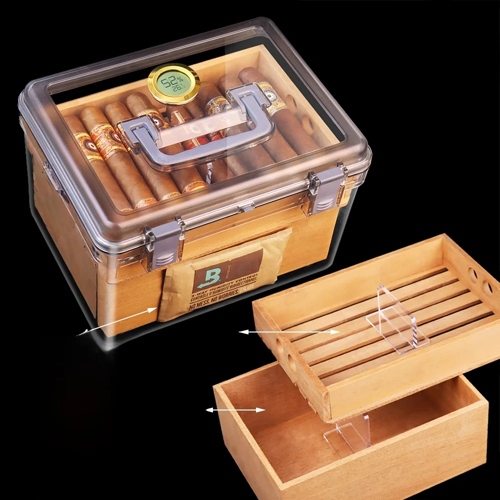 Cedar Wood Humidification Box Sealed Moisture Control Large Capacity Waterproof Insect Proof Cigar Box Quality Assurance
Cedar Wood Humidification Box Sealed Moisture Control Large Capacity Waterproof Insect Proof Cigar Box Quality Assurance