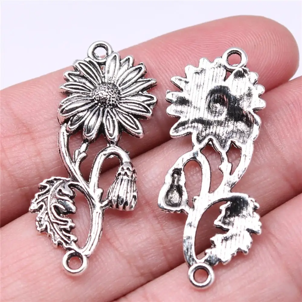 Wholesale 100pcs/bag Charms 38x15mm Flower Connector Charms DIY Jewelry Findings Antique Silver Color Alloy Charms
Wholesale 100pcs/bag Charms 38x15mm Flower Connector Charms DIY Jewelry Findings Antique Silver Color Alloy Charms