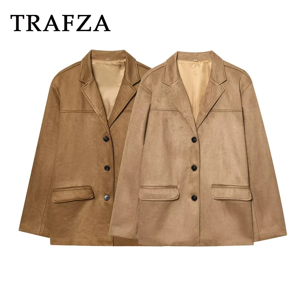 TRAFZA Casual 2025 Spring Solid Women Bleazer Chic Single Breasted Jacket Long Sleeve Straight Fashion Female Elegant Outwear
TRAFZA Casual 2025 Spring Solid Women Bleazer Chic Single Breasted Jacket Long Sleeve Straight Fashion Female Elegant Outwear