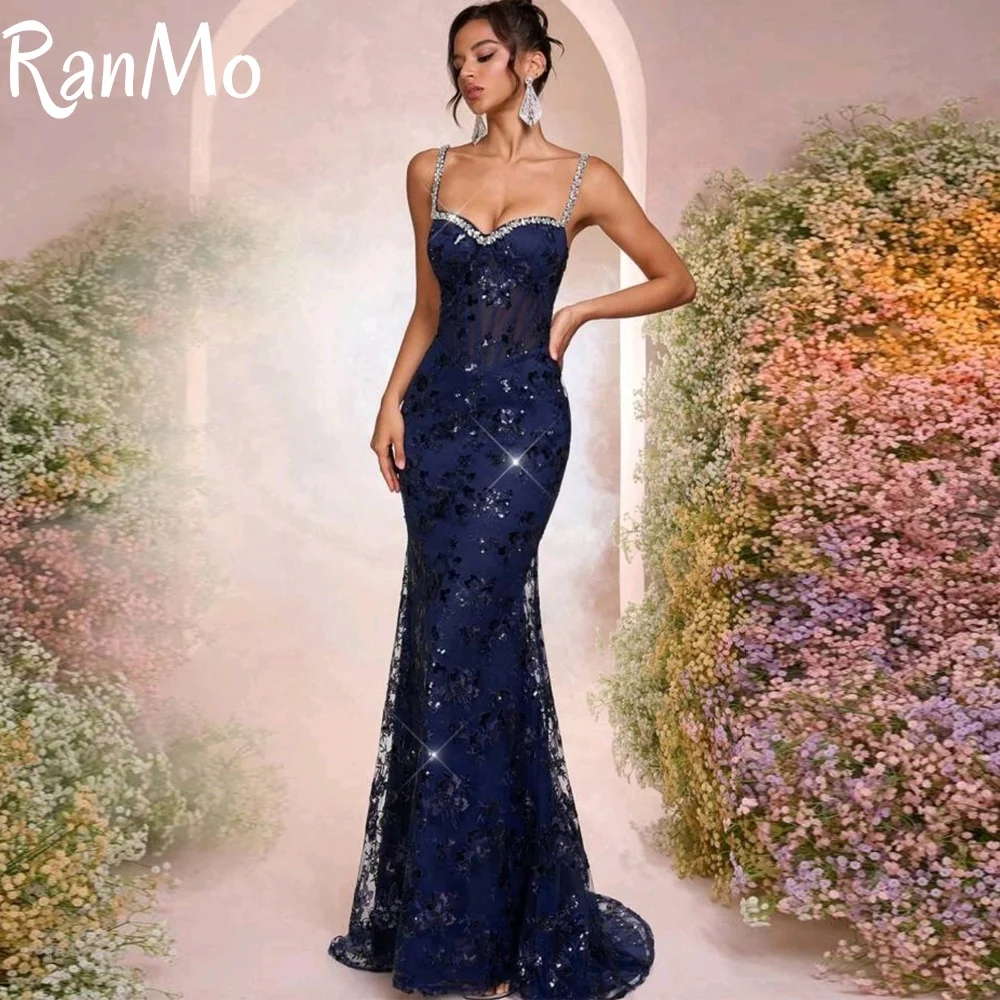 Ranmo 2025 Customized Sleeveless Prom Dresses Sequined lace Spaghetti Strap Beading Floor Length Party Dress Evening Dresses
Ranmo 2025 Customized Sleeveless Prom Dresses Sequined lace Spaghetti Strap Beading Floor Length Party Dress Evening Dresses
