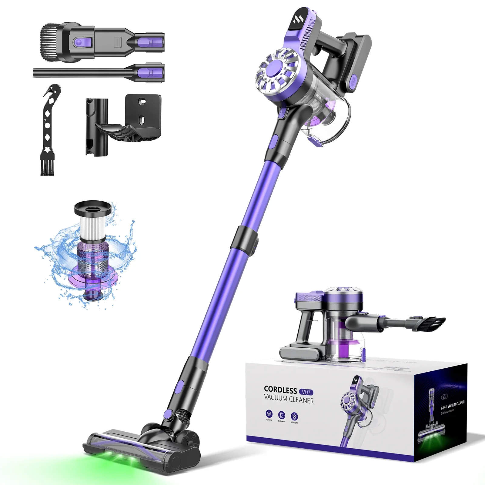 Lightweight Cordless Vacuum Cleaner Green LED Rechargeable Stick Home Use Pets Hair Carpet Hard Floor Cleaner
Lightweight Cordless Vacuum Cleaner Green LED Rechargeable Stick Home Use Pets Hair Carpet Hard Floor Cleaner
