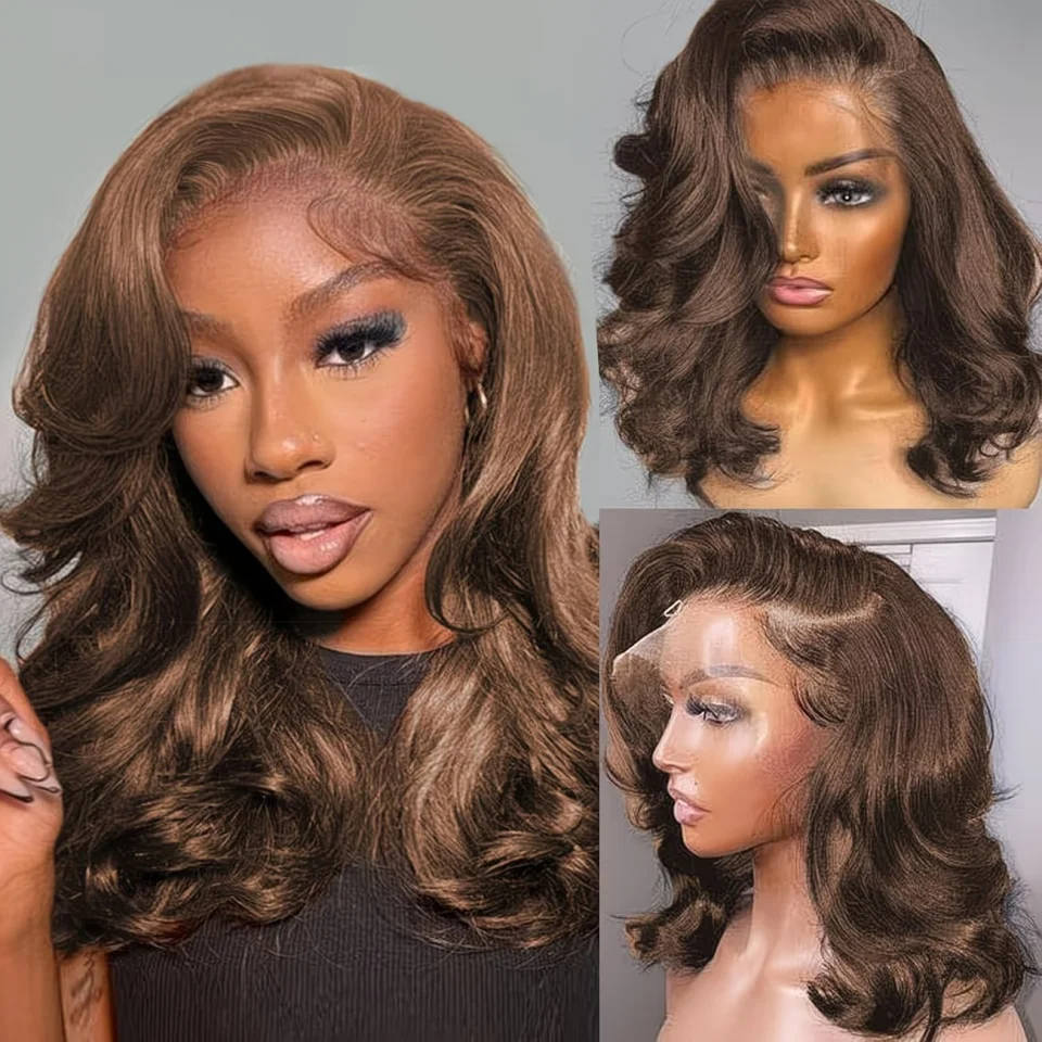 Chocolate Brown Bob Wig Human Hair 200% Density Body Wave 13x4 HD Lace Frontal Wigs Human Hair Short Lace Front Wigs Human Hair #4 Brown Body Wave Bob Wigs for Women
Chocolate Brown Bob Wig Human Hair 200% Density Body Wave 13x4 HD Lace Frontal Wigs Human Hair Short Lace Front Wigs Human Hair #4 Brown Body Wave Bob Wigs for Women