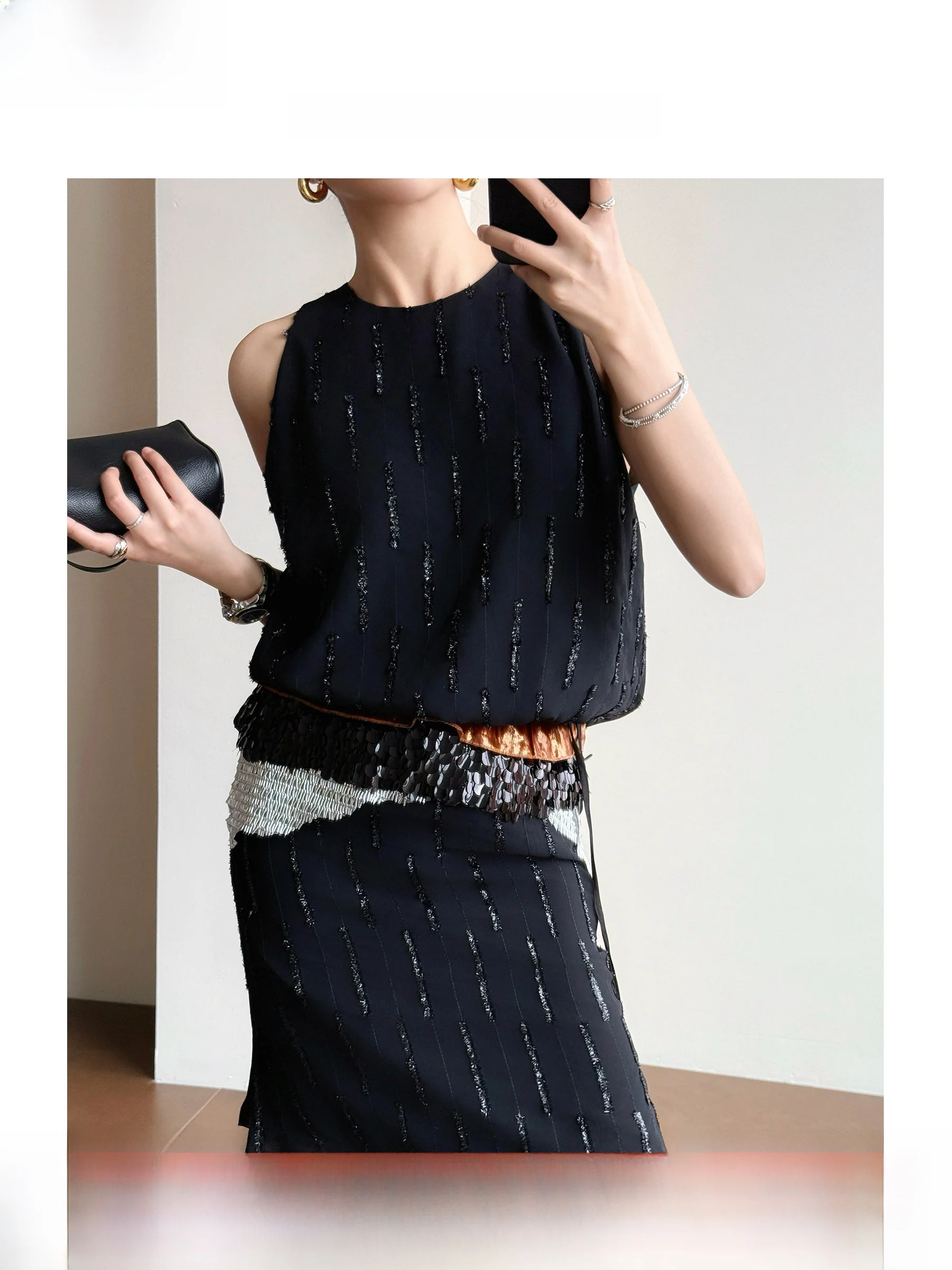 Tasyavan Heavy Embroidery Flower Bud Sequin Lace Splicing Vest Top Half Skirt Two Piece Set Women's Fashion Summer Spring
Tasyavan Heavy Embroidery Flower Bud Sequin Lace Splicing Vest Top Half Skirt Two Piece Set Women's Fashion Summer Spring