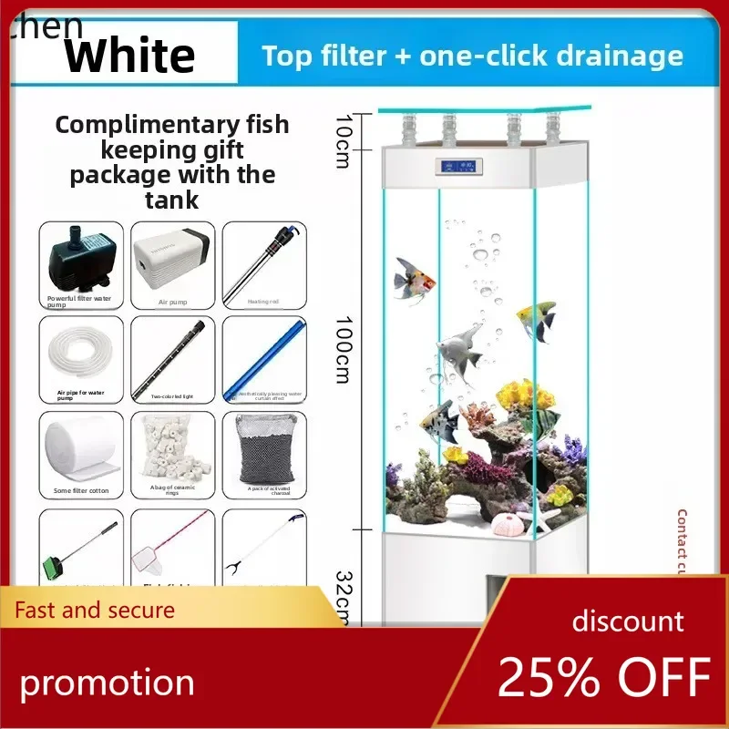 ZML Smart Gold Crystal Ultra-clear Glass Fish Tank for Home Use, Medium and Small Size, No Water Change Needed
ZML Smart Gold Crystal Ultra-clear Glass Fish Tank for Home Use, Medium and Small Size, No Water Change Needed