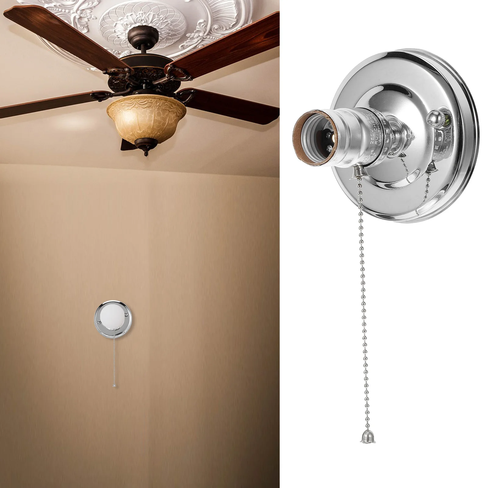 2Pcs Vintage Lamp Socket E27 Screw Pull Chain Lamp Holder Ceiling Wall Light Socket DIY Accessories Bulb Holder 
2Pcs Vintage Lamp Socket E27 Screw Pull Chain Lamp Holder Ceiling Wall Light Socket DIY Accessories Bulb Holder