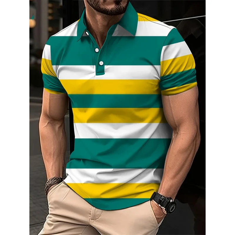 3D Printed Colorful Stripes Polo Shirt For Men Coconut Tree Pattern Short Sleeve Tee Summer Casual Lapel Tops Oversized T-Shirts
3D Printed Colorful Stripes Polo Shirt For Men Coconut Tree Pattern Short Sleeve Tee Summer Casual Lapel Tops Oversized T-Shirts