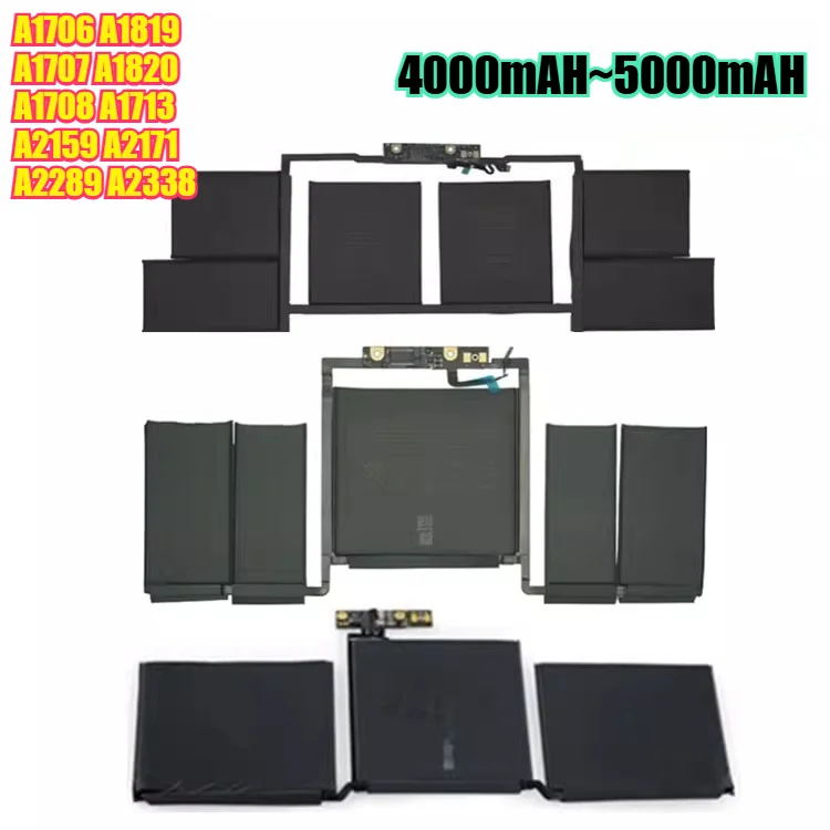 4000mAH~5000mAh High Capacity A2686 Replacement Battery for MacBook Pro 13-inch A2289 A2159 A2338 A2171Li-ion Laptop Battery
4000mAH~5000mAh High Capacity A2686 Replacement Battery for MacBook Pro 13-inch A2289 A2159 A2338 A2171Li-ion Laptop Battery