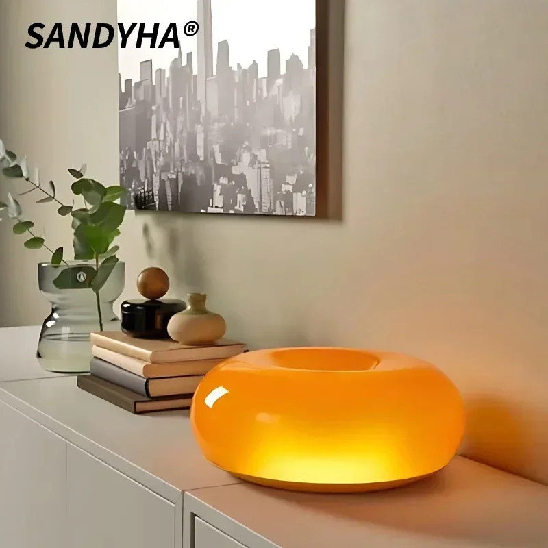 SANDYHA Bedside Night Lights Table Lamp Modern High-end Creative Decoration LED Light Atmosphere Glass Donut Lighting Fixtures
SANDYHA Bedside Night Lights Table Lamp Modern High-end Creative Decoration LED Light Atmosphere Glass Donut Lighting Fixtures