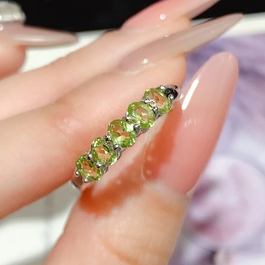 Natural Peridot 925 Silver Ring for Women, Delicate Row Band Gemstone Engagement Ring with Certificate - Best Gift for Her
Natural Peridot 925 Silver Ring for Women, Delicate Row Band Gemstone Engagement Ring with Certificate - Best Gift for Her