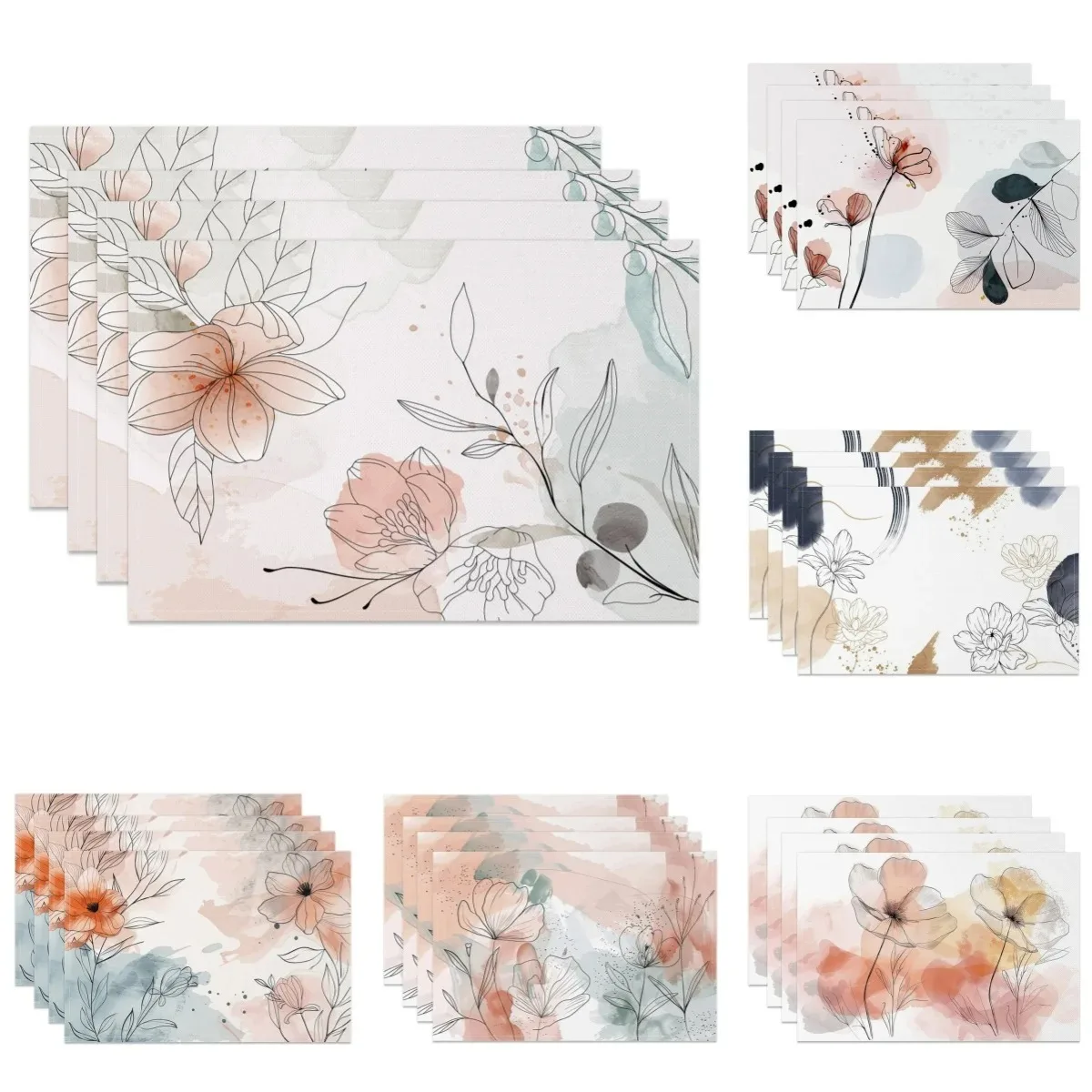 Watercolor Floral Placemats Bohemian Hand Painted Style Soft Pastel Flower Artistic Table Mats for Dining Kitchen Decor Washable
Watercolor Floral Placemats Bohemian Hand Painted Style Soft Pastel Flower Artistic Table Mats for Dining Kitchen Decor Washable