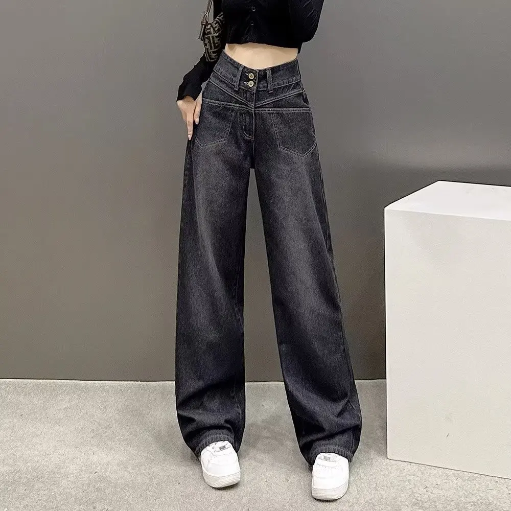 2024 Autumn Vintage Chicly Slim Basic Simple Baggy Wide Leg Jeans Loose Straight Denim Pants Female Casual Slim Streetwear
2024 Autumn Vintage Chicly Slim Basic Simple Baggy Wide Leg Jeans Loose Straight Denim Pants Female Casual Slim Streetwear
