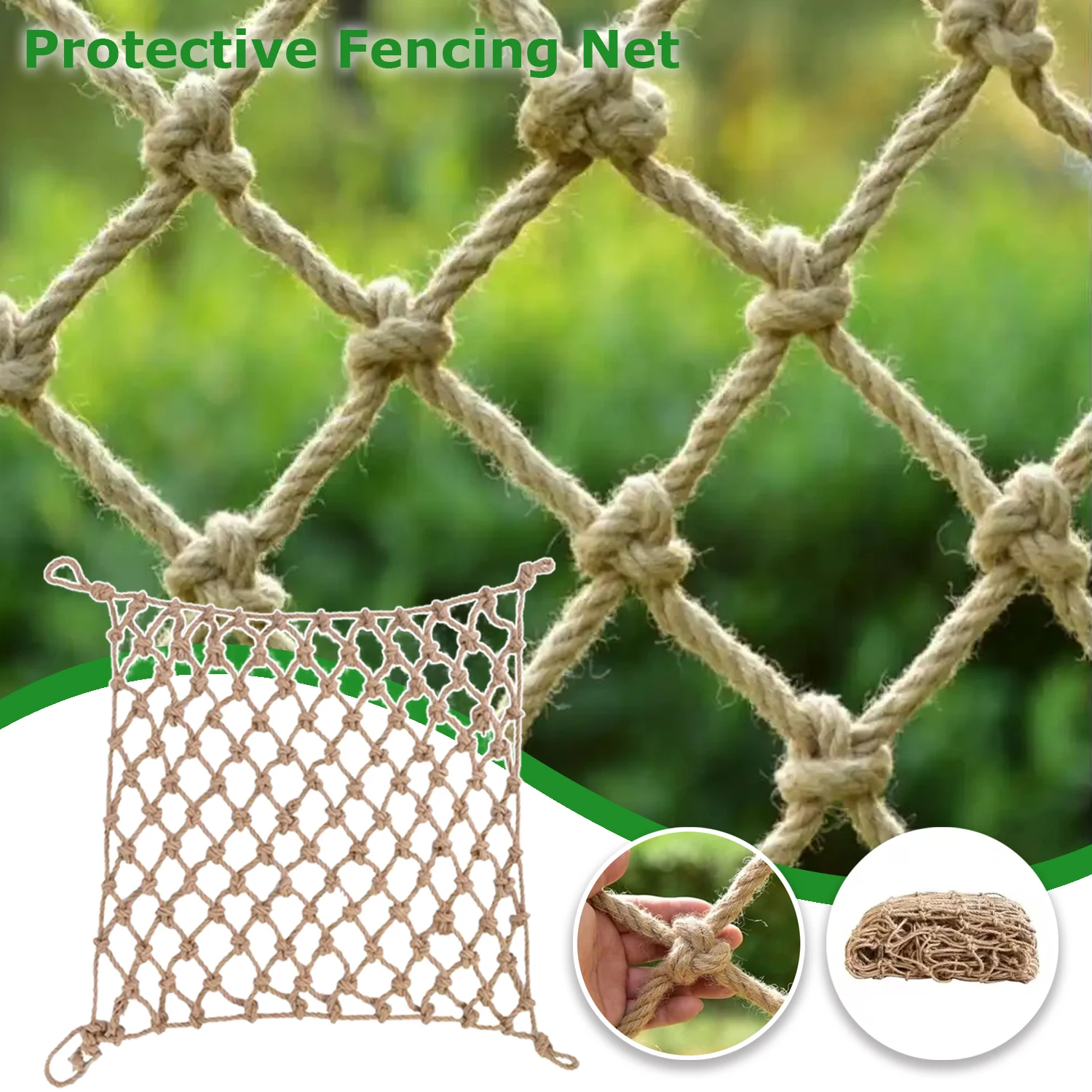 1PC Hand Made Jute Rope Net Stair Protective Fencing Mesh Child Safety Net Garden Anti Bird Chicken Home Decoration Ceiling Nets
1PC Hand Made Jute Rope Net Stair Protective Fencing Mesh Child Safety Net Garden Anti Bird Chicken Home Decoration Ceiling Nets