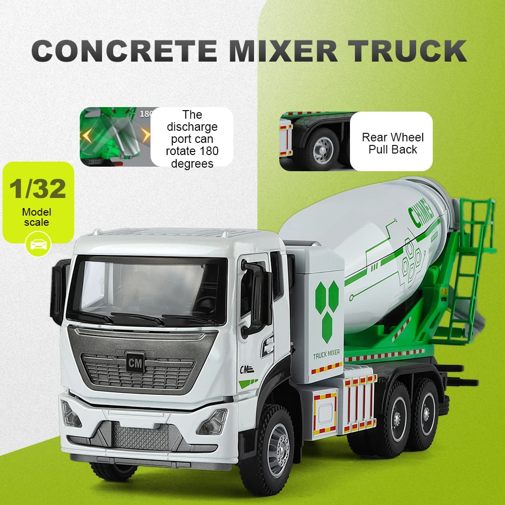 1:32 Scale Concrete Mixer Trucks Toys Models Cars Wheel Pull Back Miniature Model Container Transport Vehicles Educational Toys
1:32 Scale Concrete Mixer Trucks Toys Models Cars Wheel Pull Back Miniature Model Container Transport Vehicles Educational Toys