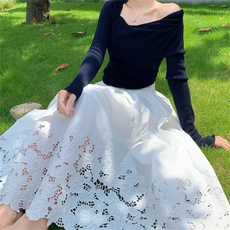 Корейская модная белая юбка во французском стиле с вырезами, летняя, 2026, вязаная крючком, милая, элегантная, А-силуэт, длинная, женская, с завышенной талией
Корейская модная белая юбка во французском стиле с вырезами, летняя, 2026, вязаная крючком, милая, элегантная, А-силуэт, длинная, женская, с завышенной талией