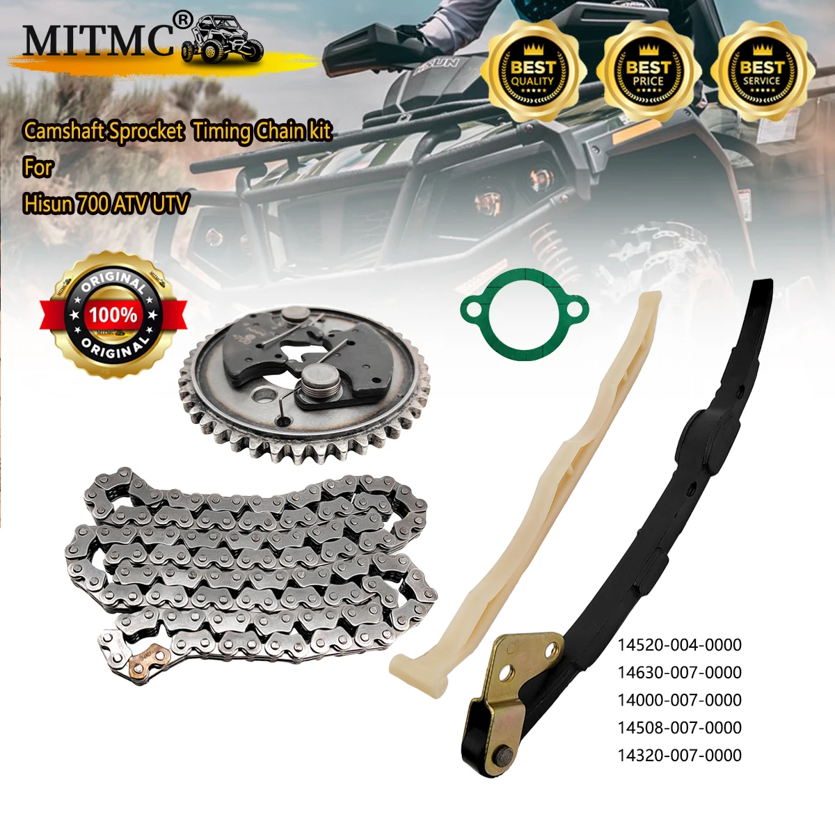 Комплект звездочки распределительного вала для Hisun 700 ATV UTV 14520-004-0000 14630-007-0000 14000-007-0000 14508-007-0000
Комплект звездочки распределительного вала для Hisun 700 ATV UTV 14520-004-0000 14630-007-0000 14000-007-0000 14508-007-0000