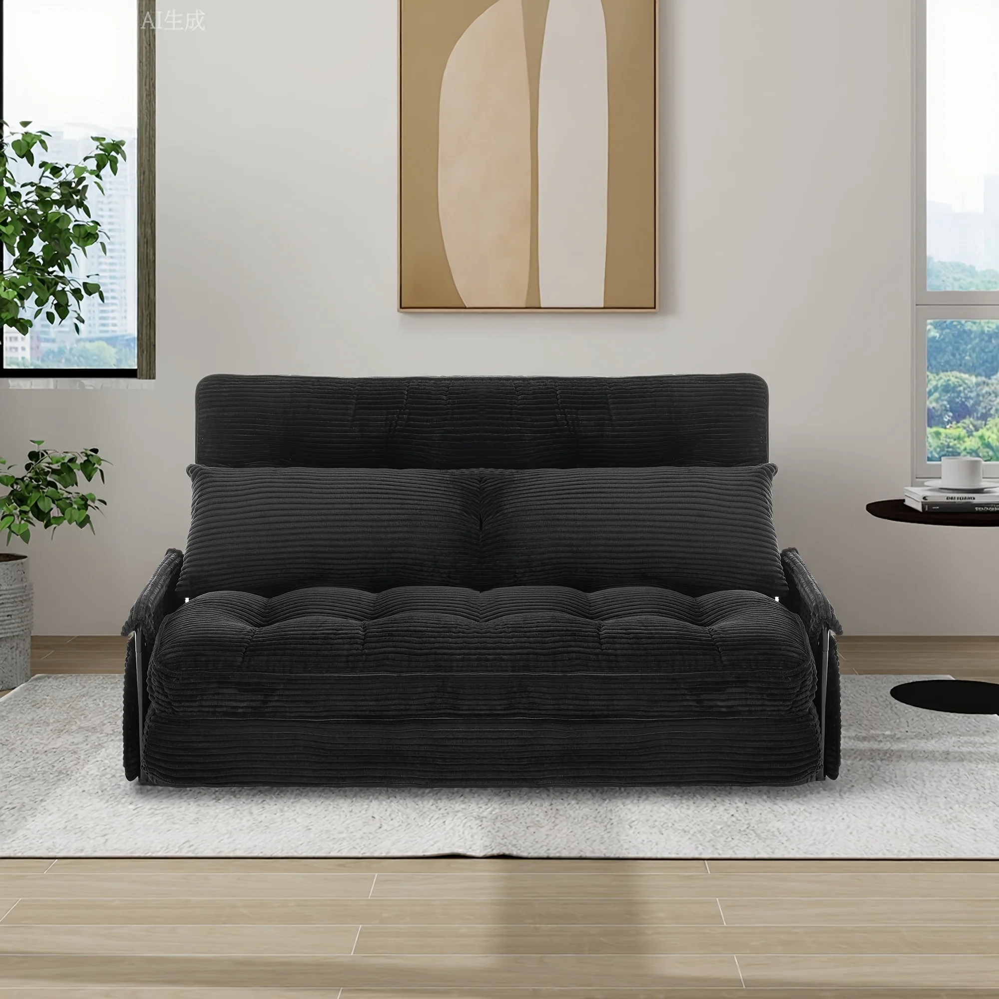 Modern Convertible Sofa Bed with Memory Foam Corduroy Fabric, Foldable Sleeper Chair with Metal Frame, Easy Assembly Space
Modern Convertible Sofa Bed with Memory Foam Corduroy Fabric, Foldable Sleeper Chair with Metal Frame, Easy Assembly Space