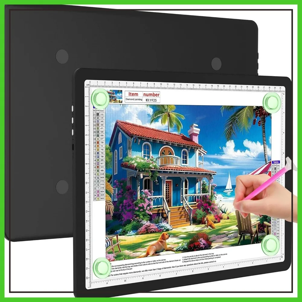 Ultra-Thin LED Light Board for Diamond Painting, Tracing, Drawing & Weeding Vinyl, Super Bright, Side Buttons, A4, Black
Ultra-Thin LED Light Board for Diamond Painting, Tracing, Drawing & Weeding Vinyl, Super Bright, Side Buttons, A4, Black