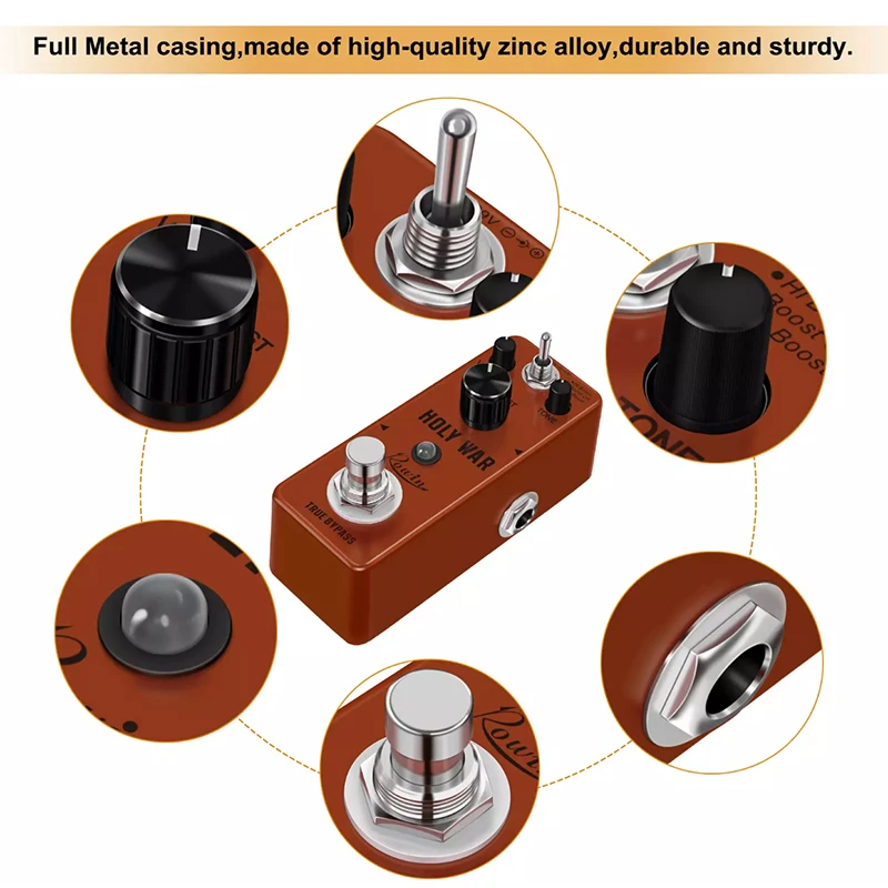 Guitar Distortion Effect Pedal Kit Accessories, Analog, Heavy, Lo, Hi, Boost Off, Three Working Modes
Guitar Distortion Effect Pedal Kit Accessories, Analog, Heavy, Lo, Hi, Boost Off, Three Working Modes