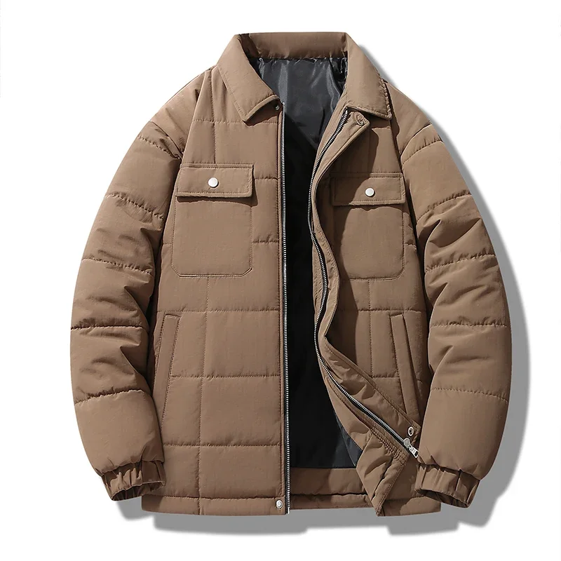 Men's Winter Casual Jacket New Solid Color Thickened Warm Chest Pocket Design Outdoor Camping Collar Coat Men's padded Clothes
Men's Winter Casual Jacket New Solid Color Thickened Warm Chest Pocket Design Outdoor Camping Collar Coat Men's padded Clothes