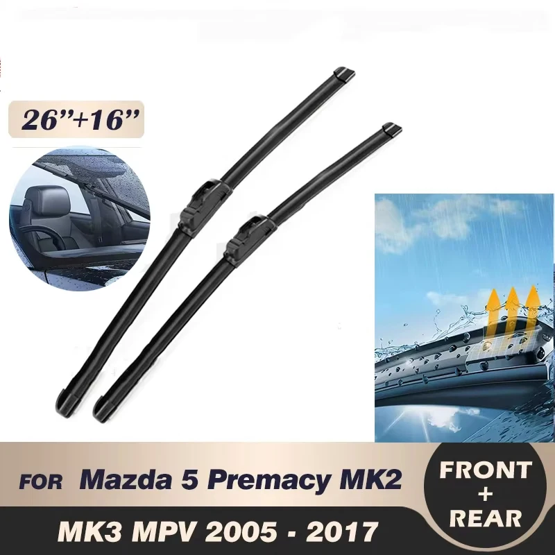 For Front Wiper Blades Set Mazda 5 Premacy MK2 MK3 MPV 2005-2017 2006 2007 2008 Windshield Windscreen 26"16
For Front Wiper Blades Set Mazda 5 Premacy MK2 MK3 MPV 2005-2017 2006 2007 2008 Windshield Windscreen 26"16