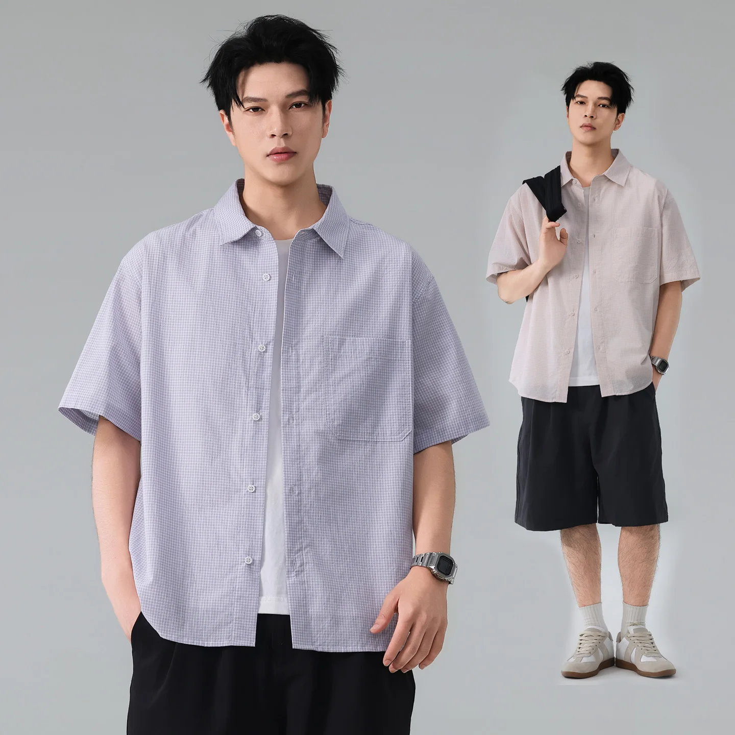Japanese Streetwear Cityboy Fashion Plaid Shirt Men Summer Lightweight Loose Casual Short Sleeve Shirts Cardigan Tops
Japanese Streetwear Cityboy Fashion Plaid Shirt Men Summer Lightweight Loose Casual Short Sleeve Shirts Cardigan Tops