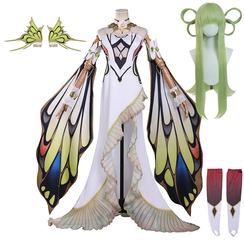 Code Geass C.C. CC Cosplay Costume Lelouch of The Rebellion Butterfly Dress Wig Prop Masquerade for Women Halloween Outfits
Code Geass C.C. CC Cosplay Costume Lelouch of The Rebellion Butterfly Dress Wig Prop Masquerade for Women Halloween Outfits