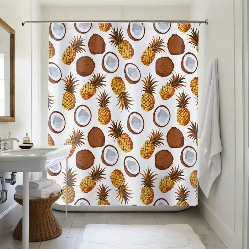 Tropical Pina Colada Shower Curtain: Refreshing Fruit Design
Tropical Pina Colada Shower Curtain: Refreshing Fruit Design