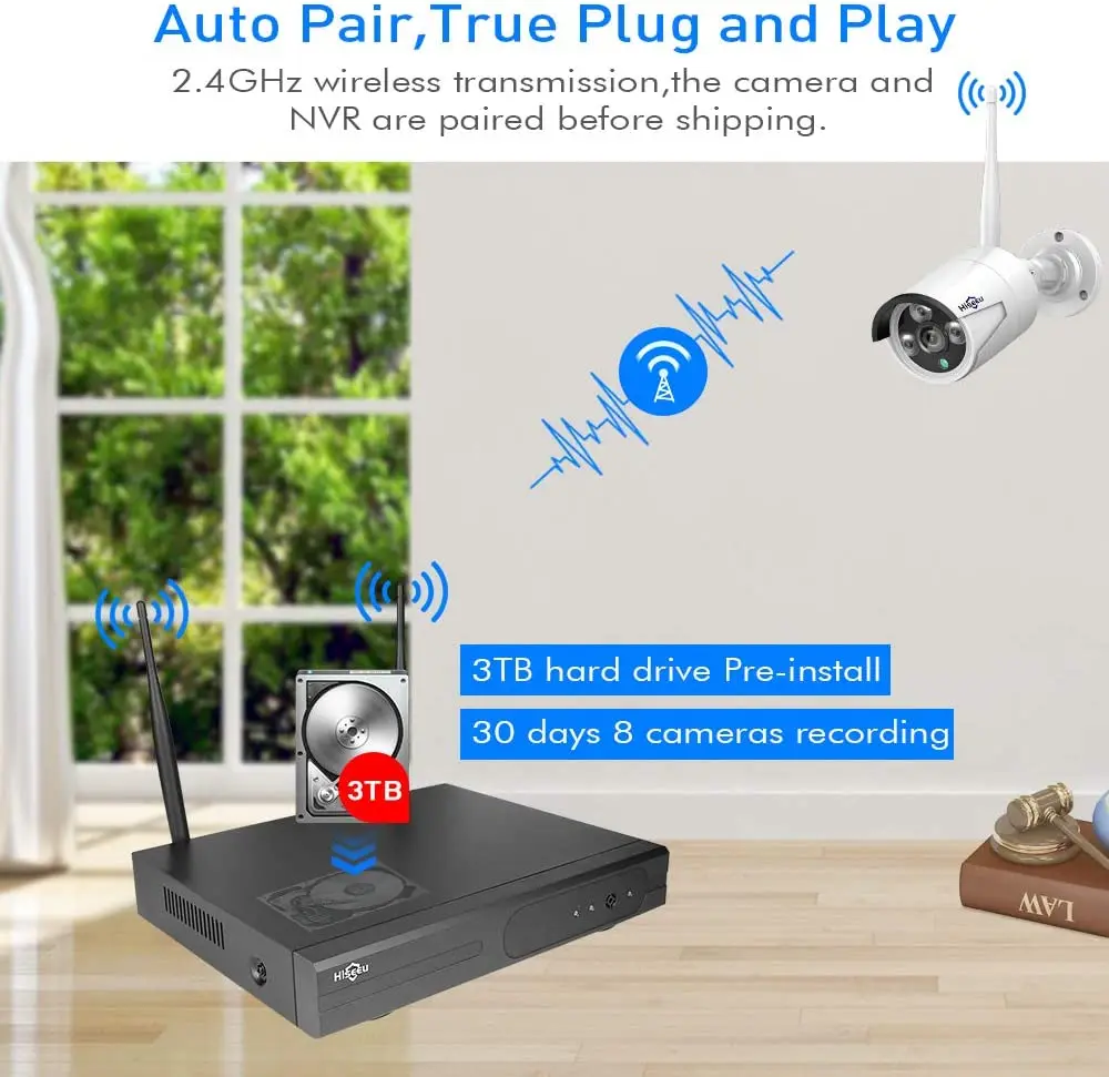 Hiseeu 5MP H.265+ Wireless CCTV System 8CH HDD NVR Kit Outdoor Audio IP Wifi Camera Security Surveillance Set
Hiseeu 5MP H.265+ Wireless CCTV System 8CH HDD NVR Kit Outdoor Audio IP Wifi Camera Security Surveillance Set
