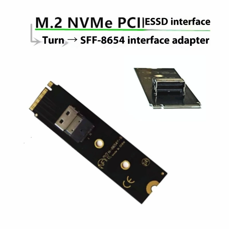 M.2 NVMe PCIe Expansion Card to SFF-8654 Port Motherboard Integration M.2 NVMe F19E
M.2 NVMe PCIe Expansion Card to SFF-8654 Port Motherboard Integration M.2 NVMe F19E